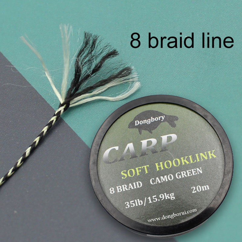 20 m karpių žūklės valas Minkštas karpių vielinis kablio jungtis, žalias 8 vijų nepadengtas pynimo valas, skirtas plaukų įtaiso žvejybos terminalo reikmenims