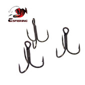 ESFISHING 12 τμχ Fishing Hook Carbon Steel Barbed Fishhooks Super Sharp Triple Hooks Αξεσουάρ θαλάσσιων αντικειμένων με κουτί