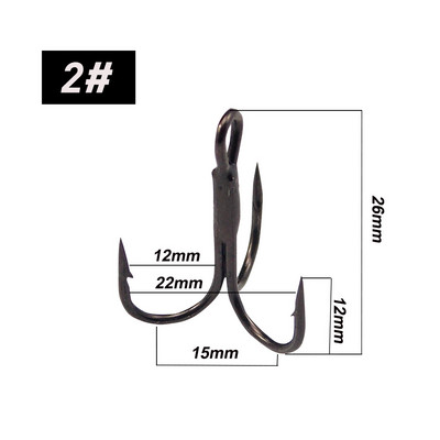 ESFISHING 12 τμχ Fishing Hook Carbon Steel Barbed Fishhooks Super Sharp Triple Hooks Αξεσουάρ θαλάσσιων αντικειμένων με κουτί