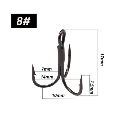 ESFISHING 12 τμχ Fishing Hook Carbon Steel Barbed Fishhooks Super Sharp Triple Hooks Αξεσουάρ θαλάσσιων αντικειμένων με κουτί