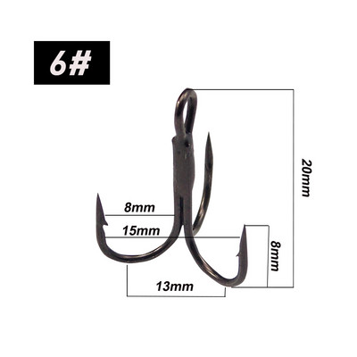 ESFISHING 12 τμχ Fishing Hook Carbon Steel Barbed Fishhooks Super Sharp Triple Hooks Αξεσουάρ θαλάσσιων αντικειμένων με κουτί