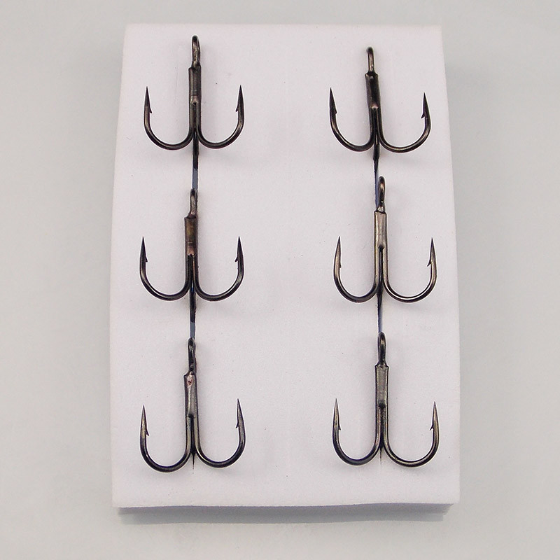 ESFISHING 12 τμχ Fishing Hook Carbon Steel Barbed Fishhooks Super Sharp Triple Hooks Αξεσουάρ θαλάσσιων αντικειμένων με κουτί