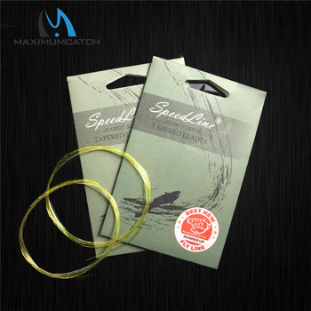 Maximumcatch 5pc 9ft/15ft Flat Butt Leader 3/4/5X Fully Clear Yellow with Clear Tip Fly Fishing Leader Line