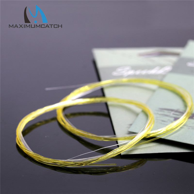 Maximumcatch 5pc 9ft/15ft Flat Butt Leader 3/4/5X Fully Clear Yellow with Clear Tip Fly Fishing Leader Line