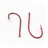 Minfishing 100 τμχ Αγκίστρι ψαρέματος High Carbon Steel Double Barb Red Covering Fishhook Baitholder Hook Carp Fishing
