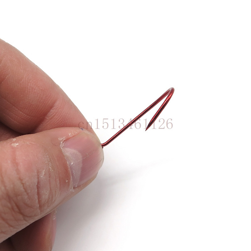 Minfishing 100 τμχ Αγκίστρι ψαρέματος High Carbon Steel Double Barb Red Covering Fishhook Baitholder Hook Carp Fishing