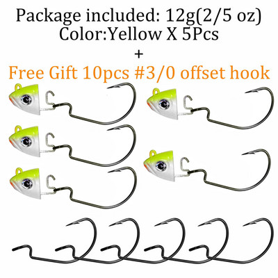 QualyQualy Jig Head Fishing Hook 10g 12g 25g Fish Head Fishhook For Soft Worm Κιτ ψαρέματος DIY