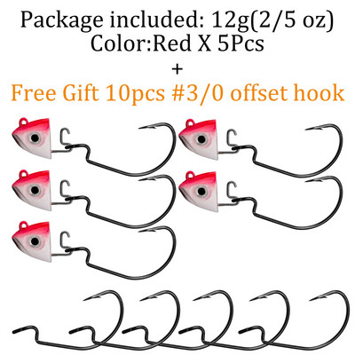 QualyQualy Jig Head Fishing Hook 10g 12g 25g Fish Head Fishhook For Soft Worm Κιτ ψαρέματος DIY