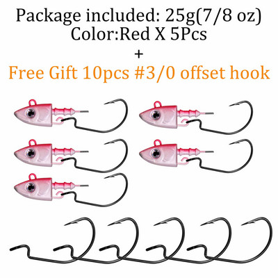 QualyQualy Jig Head Fishing Hook 10g 12g 25g Fish Head Fishhook For Soft Worm Κιτ ψαρέματος DIY