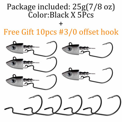QualyQualy Jig Head Fishing Hook 10g 12g 25g Fish Head Fishhook For Soft Worm Κιτ ψαρέματος DIY