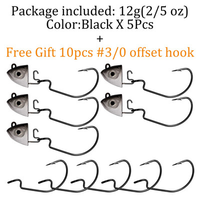 QualyQualy Jig Head Fishing Hook 10g 12g 25g Fish Head Fishhook For Soft Worm Κιτ ψαρέματος DIY
