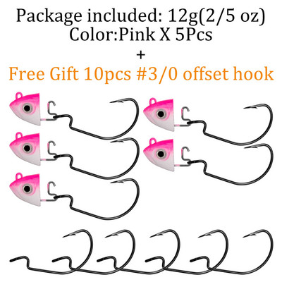 QualyQualy Jig Head Fishing Hook 10g 12g 25g Fish Head Fishhook For Soft Worm Κιτ ψαρέματος DIY