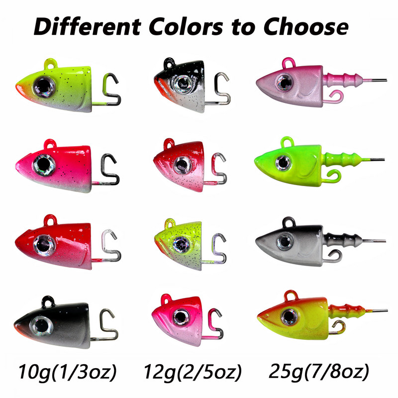 QualyQualy Jig Head Fishing Hook 10g 12g 25g Fish Head Fishhook For Soft Worm Κιτ ψαρέματος DIY