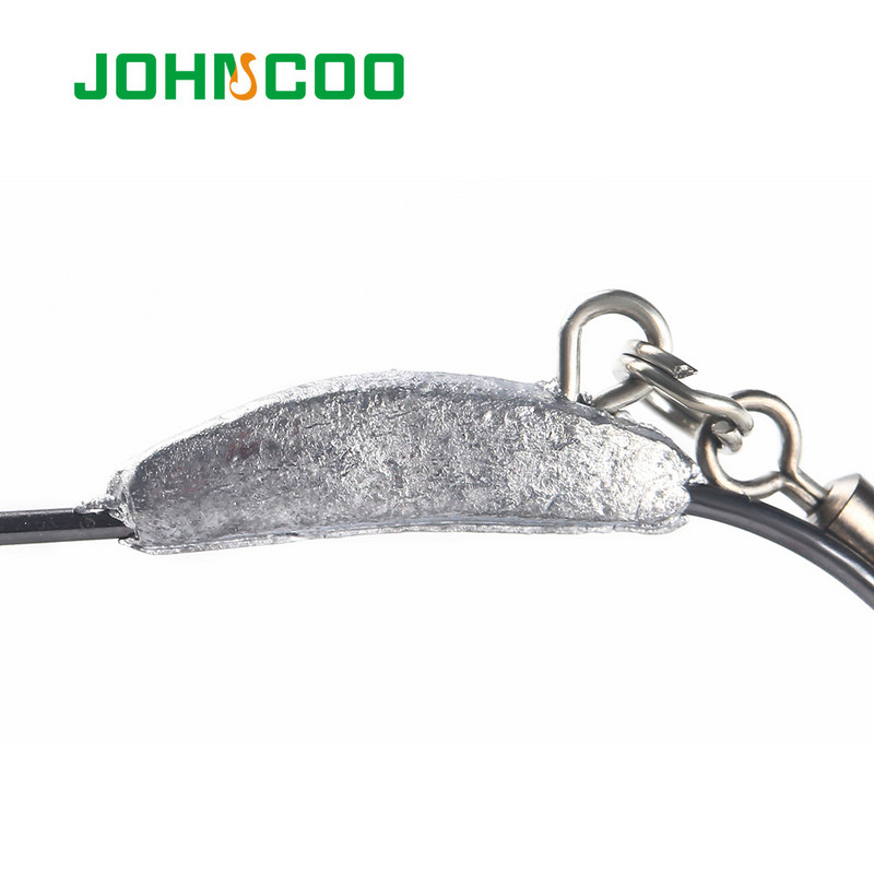 JOHNCOO 4db Offset horgászhorog Súlyozott forgattyús horog kanállal Puha csali horog Jig Worm Hook