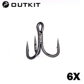OUTKIT 10 buc 6x cârlig rotund puternic, super ascuțit, oțel cu înaltă carbon, antirugină, 2 4 6 8 # cârlige înalte de mare, accesorii de pescuit