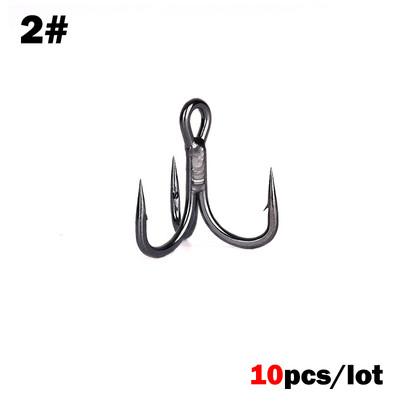 OUTKIT 10 buc 6x cârlig rotund puternic, super ascuțit, oțel cu înaltă carbon, antirugină, 2 4 6 8 # cârlige înalte de mare, accesorii de pescuit