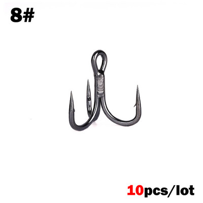 OUTKIT 10 buc 6x cârlig rotund puternic, super ascuțit, oțel cu înaltă carbon, antirugină, 2 4 6 8 # cârlige înalte de mare, accesorii de pescuit