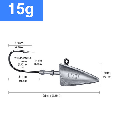 Triangle Head Hooks 7g 10g 15g 21g 28g 35g αγκίστρι ψαρέματος τύπου πλοίου μαλακό σκουλήκι bog Lure Hook Jig Head Ψάρεμα Άγκιστρα