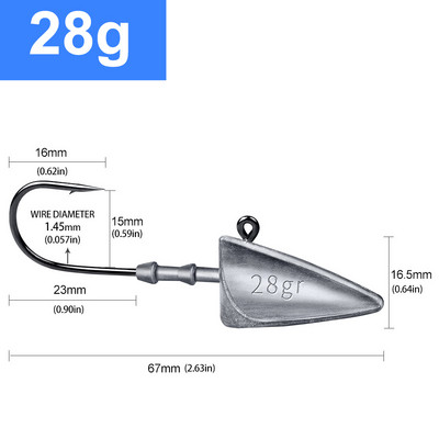 Triangle Head Hooks 7g 10g 15g 21g 28g 35g αγκίστρι ψαρέματος τύπου πλοίου μαλακό σκουλήκι bog Lure Hook Jig Head Ψάρεμα Άγκιστρα