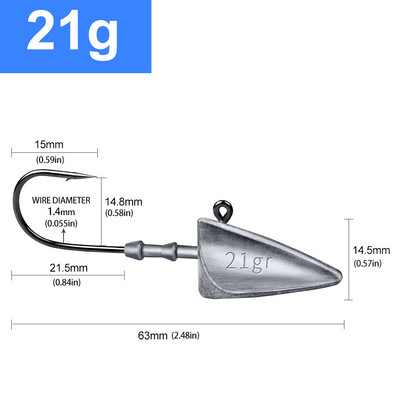 Triangle Head Hooks 7g 10g 15g 21g 28g 35g αγκίστρι ψαρέματος τύπου πλοίου μαλακό σκουλήκι bog Lure Hook Jig Head Ψάρεμα Άγκιστρα