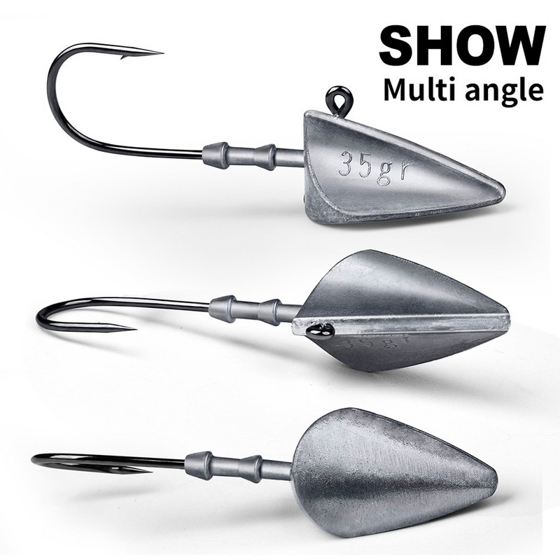 Triangle Head Hooks 7g 10g 15g 21g 28g 35g αγκίστρι ψαρέματος τύπου πλοίου μαλακό σκουλήκι bog Lure Hook Jig Head Ψάρεμα Άγκιστρα