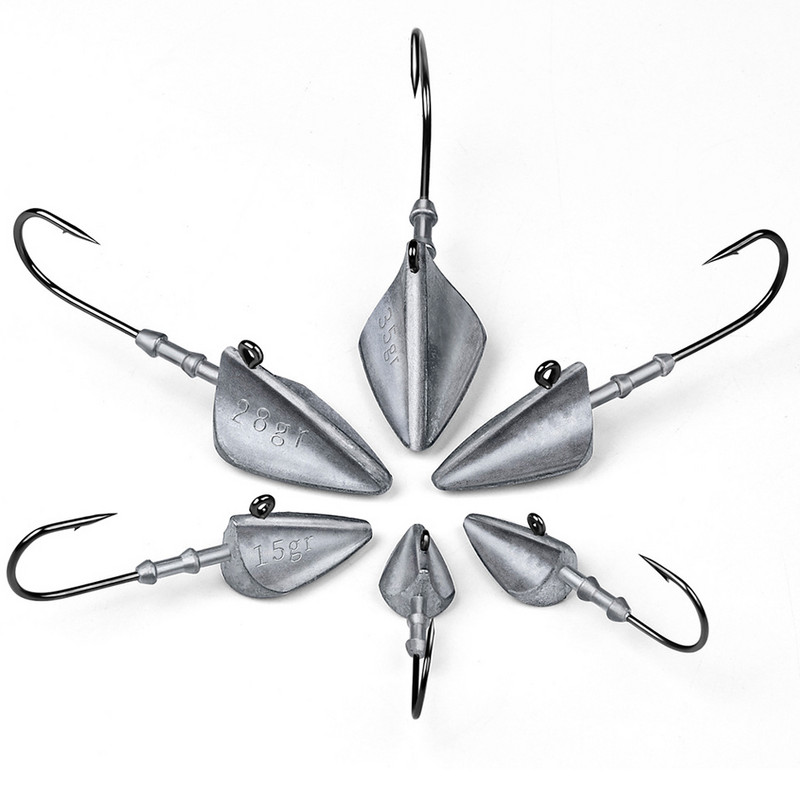 Triangle Head Hooks 7g 10g 15g 21g 28g 35g αγκίστρι ψαρέματος τύπου πλοίου μαλακό σκουλήκι bog Lure Hook Jig Head Ψάρεμα Άγκιστρα