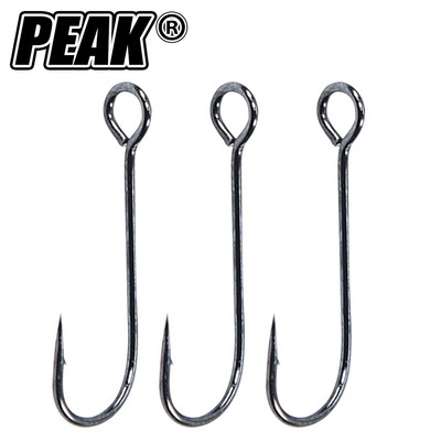 PEAK 20 buc/lot Big Eyes Ring Pescuit Cârlige cu vierme moi din oțel cu conținut ridicat de carbon Cârlige late Super Lock Cârlige cu năluci Accesorii de pescuit