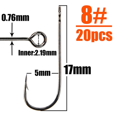 PEAK 20tk/partii Big Eyes Ring Fishing Pehmed ussikonksud kõrge süsinikusisaldusega terasest laiad superlukuga õngekonksud õngekonksud kalapüügitarbed