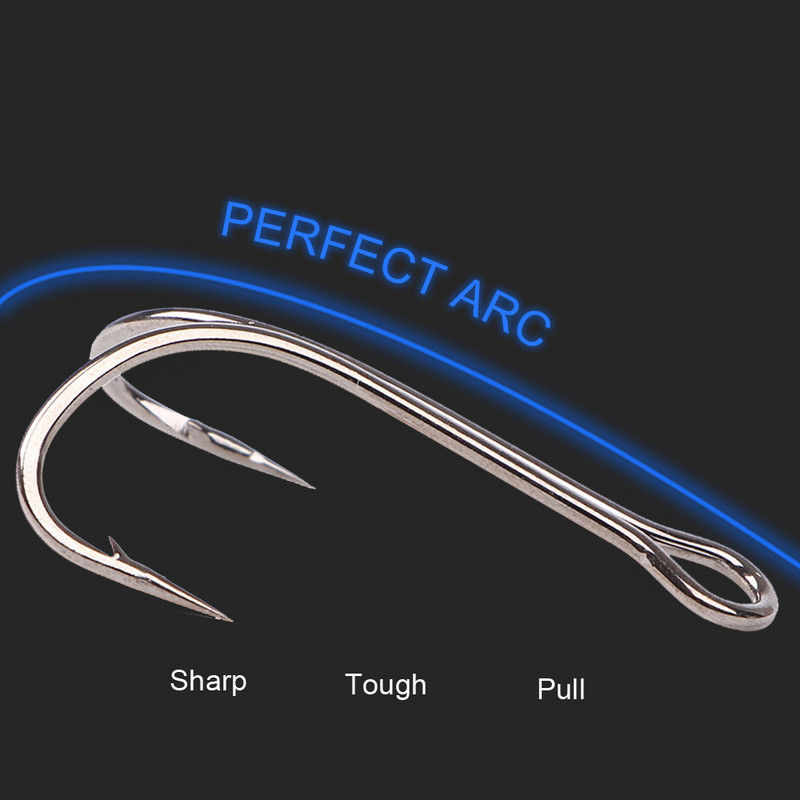 Cârlige de pescuit Cârlig dublu 3/0#-2/0#10buc 1/0#15buc 4#-6#20buc Cârlige din oțel cu conținut ridicat de carbon Articol de pescuit