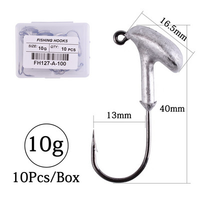 10 tk/karp 2,5 g 3,5 g 5 g 7 g 10 g 14 g 18 g trumlipea konks Jig Bait püügikonks pehme peibutuskonksu jaoks.