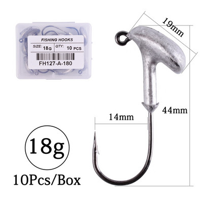 10 tk/karp 2,5 g 3,5 g 5 g 7 g 10 g 14 g 18 g trumlipea konks Jig Bait püügikonks pehme peibutuskonksu jaoks.