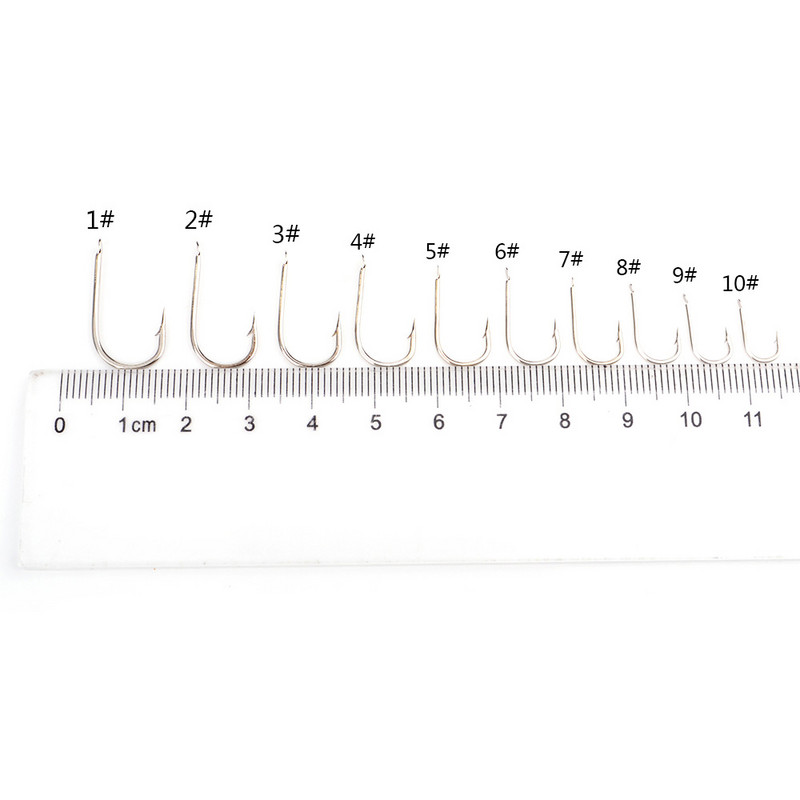 100 tk/partii Kõrge süsinikusisaldusega teras 521N õngekonksud Lamedad ümmargused painutatud konksud Karpkalapüügi tarvikud Peibutis Jig Pea okastkonks