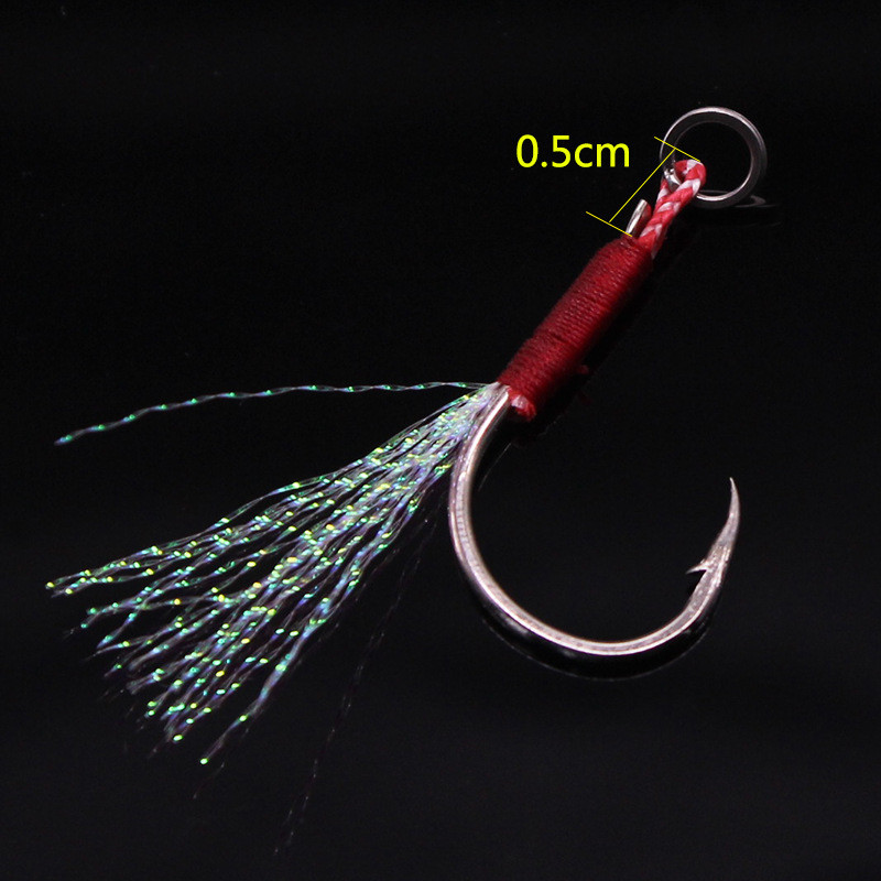 20 tk abikonks, okastega ühekordsed konksud keermega sulgkonks kõrge süsinikusisaldusega terasest lühike PE nöör abistav õngekonks tikkipea konks