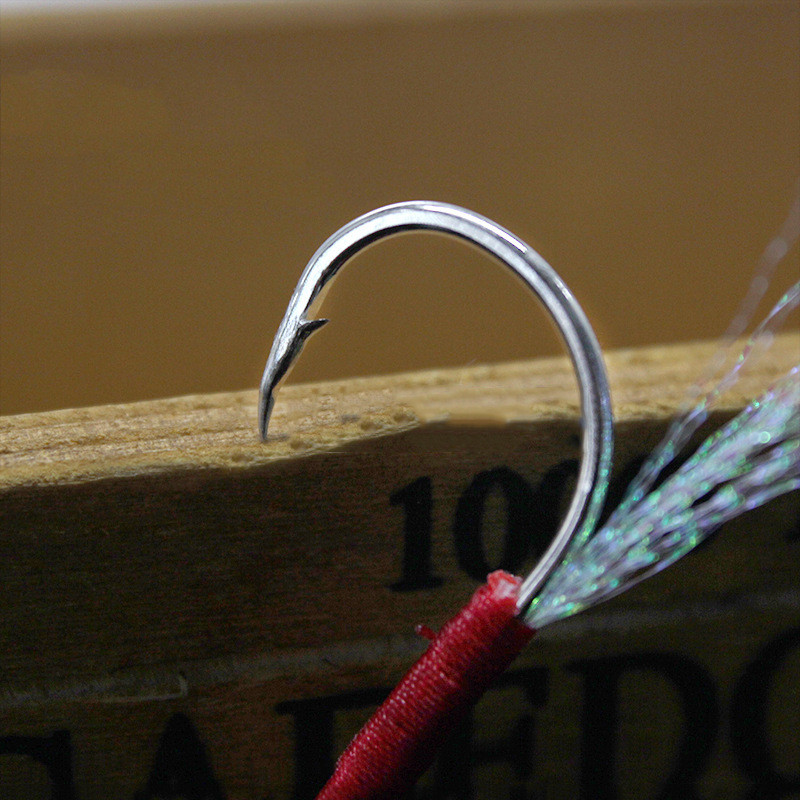 20 tk abikonks, okastega ühekordsed konksud keermega sulgkonks kõrge süsinikusisaldusega terasest lühike PE nöör abistav õngekonks tikkipea konks