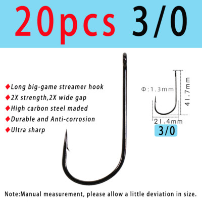 Vampfly süsinikterasest okastkonksud, 2x tugevusega, laia vahega, suur ulukilindiga lendkonks, merevee magevee õngekonksud