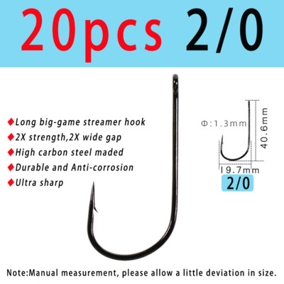 Vampfly süsinikterasest okastkonksud, 2x tugevusega, laia vahega, suur ulukilindiga lendkonks, merevee magevee õngekonksud