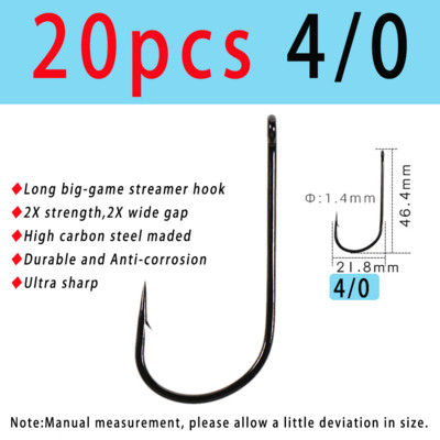 Vampfly süsinikterasest okastkonksud, 2x tugevusega, laia vahega, suur ulukilindiga lendkonks, merevee magevee õngekonksud