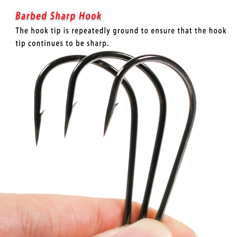 Vampfly süsinikterasest okastkonksud, 2x tugevusega, laia vahega, suur ulukilindiga lendkonks, merevee magevee õngekonksud