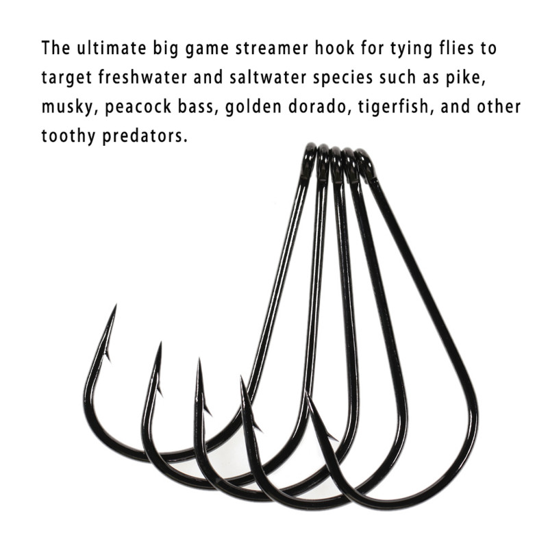 Vampfly süsinikterasest okastkonksud, 2x tugevusega, laia vahega, suur ulukilindiga lendkonks, merevee magevee õngekonksud