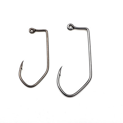 50 gab. Jig Hooks V Bend High Carbon Steel Black Nickle for DIY Aberdeen Jigs 90 Gree Fishing Hooks 2# 4# Worm Lure Single Hook