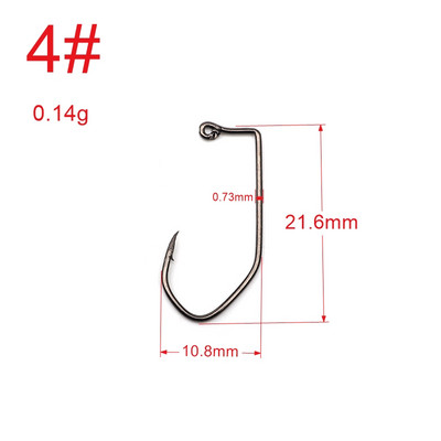 50db Jig Hooks V kanyar magas szénacél fekete nikkel barkács Aberdeen Jigs 90 fokos horgász horgokhoz 2# 4# féregcsalik egy horog