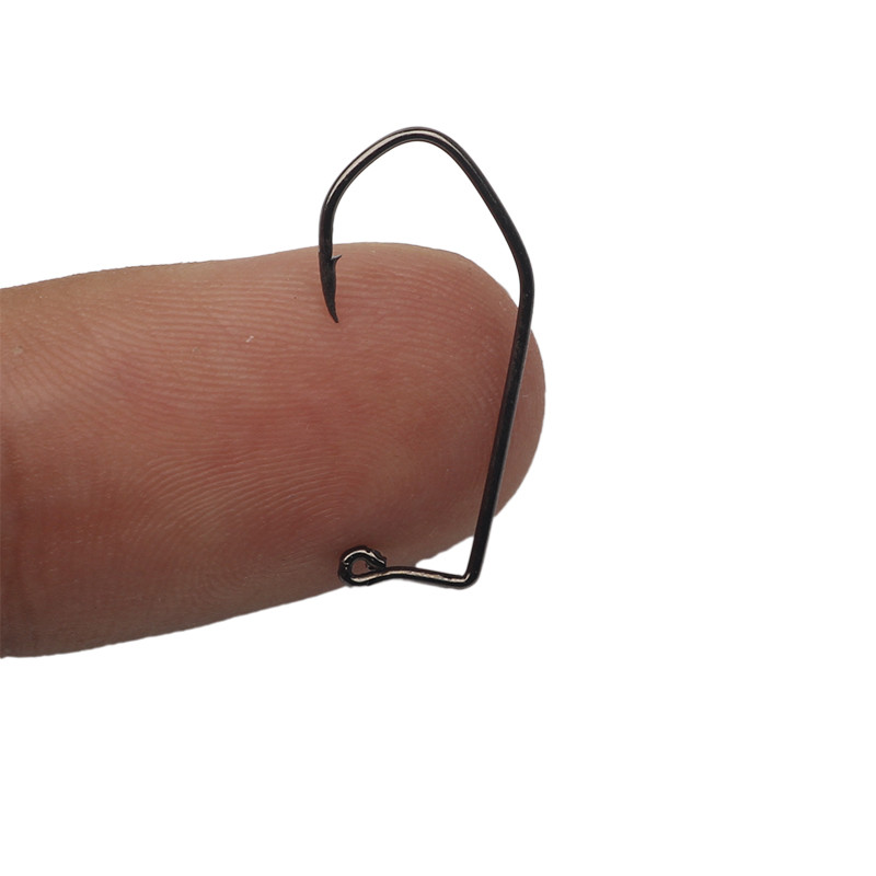 50db Jig Hooks V kanyar magas szénacél fekete nikkel barkács Aberdeen Jigs 90 fokos horgász horgokhoz 2# 4# féregcsalik egy horog