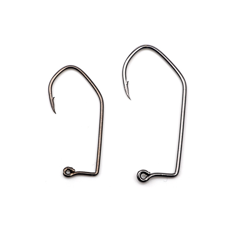 50db Jig Hooks V kanyar magas szénacél fekete nikkel barkács Aberdeen Jigs 90 fokos horgász horgokhoz 2# 4# féregcsalik egy horog