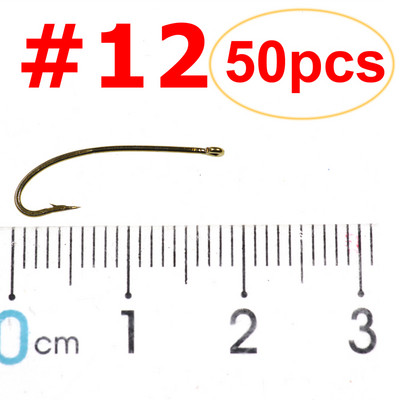 50 ΤΕΜ/Συσκευασία Long Shank Curve Fishing Fly Hook Stonefly Nymph Δέσιμο γάντζο Stimulator Flies Hook Bronzed Μέγεθος 8 10 12 14 16 Barbed