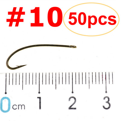 50 ΤΕΜ/Συσκευασία Long Shank Curve Fishing Fly Hook Stonefly Nymph Δέσιμο γάντζο Stimulator Flies Hook Bronzed Μέγεθος 8 10 12 14 16 Barbed
