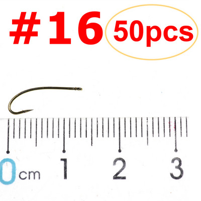 50 ΤΕΜ/Συσκευασία Long Shank Curve Fishing Fly Hook Stonefly Nymph Δέσιμο γάντζο Stimulator Flies Hook Bronzed Μέγεθος 8 10 12 14 16 Barbed