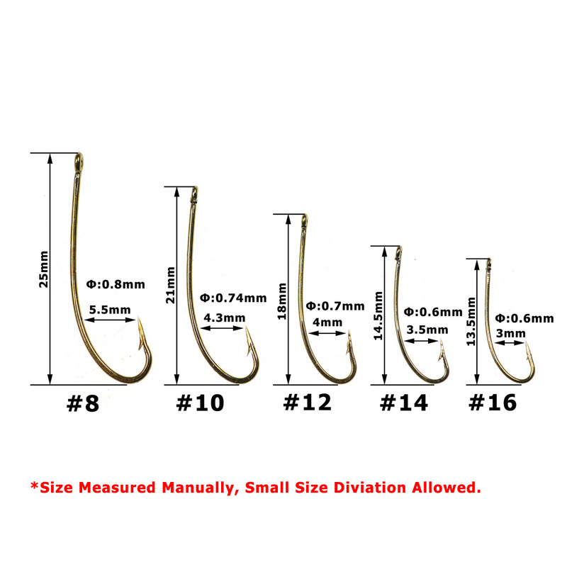 50 ΤΕΜ/Συσκευασία Long Shank Curve Fishing Fly Hook Stonefly Nymph Δέσιμο γάντζο Stimulator Flies Hook Bronzed Μέγεθος 8 10 12 14 16 Barbed