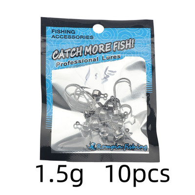 10db/tétel 1,5g 2,5g 6g Jig Head horgászhorog Ned Rig Fishhook Puha féregcsalik Gomba Jig horgok Basszus pisztráng horgásztartozékok