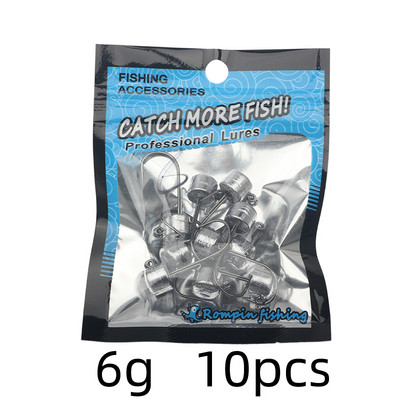 10db/tétel 1,5g 2,5g 6g Jig Head horgászhorog Ned Rig Fishhook Puha féregcsalik Gomba Jig horgok Basszus pisztráng horgásztartozékok