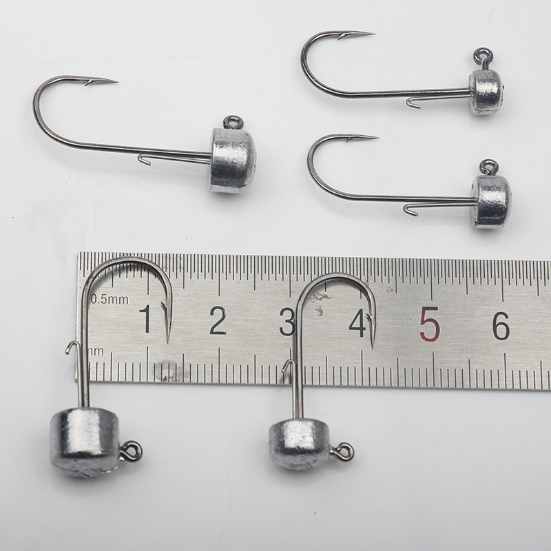 10db/tétel 1,5g 2,5g 6g Jig Head horgászhorog Ned Rig Fishhook Puha féregcsalik Gomba Jig horgok Basszus pisztráng horgásztartozékok